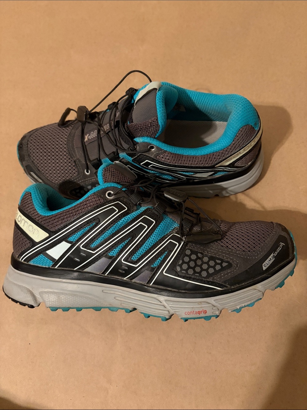 Salomon X-Mission 3 Trail Running Shoes Women's 8tts Gray Teal 399704 Quicklace
